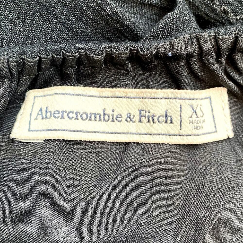 ABERCROMBIE FITCH Y2K Halter Lace Maxi Dress Black XS Oversized Fairy Boho Goth - Picture 8 of 11